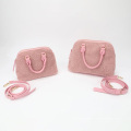 Pink Wool Winter Lambs Sherpa PU Multifunctional Shoulder Handbag Lady Tote Bag Set